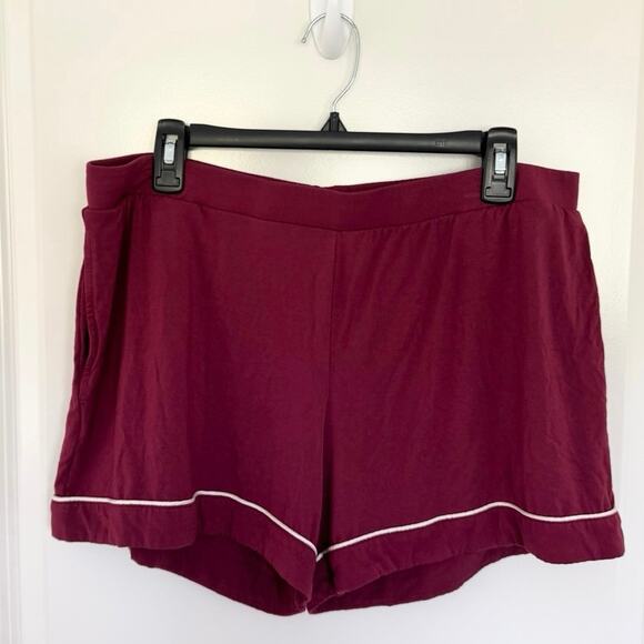 Kindred Bravely Clea Bamboo Pajama Shorts Maroon XL - Picture 2 of 5